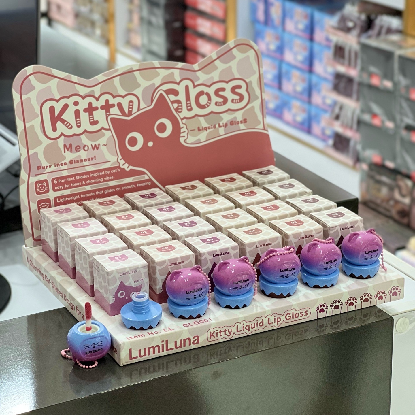 رژ لب مایع GLG001 طرح گربه LumiLuna